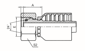 公制內螺紋24°錐帶O形圈輕系列 ISO 12151-2 DIN 3865