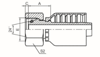 公制內螺紋24°錐帶O形圈重系列 ISO 12151-2 DIN 3865